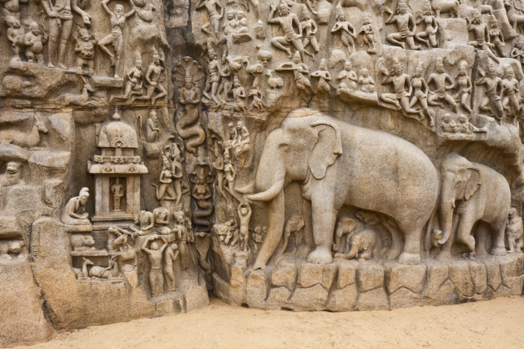 『マハーバリプラムの建築と彫刻群』（インド）